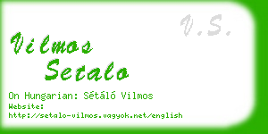 vilmos setalo business card