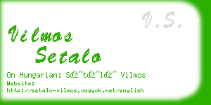 vilmos setalo business card